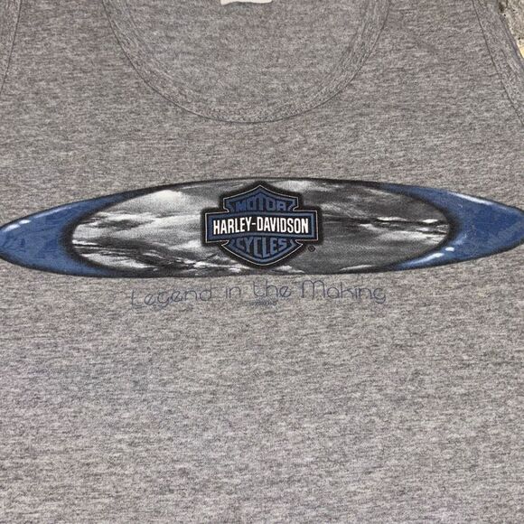 Vintage 2003 Harley Davidson, Meredith, NH gray tank top T-shirt M - Picture 5 of 9